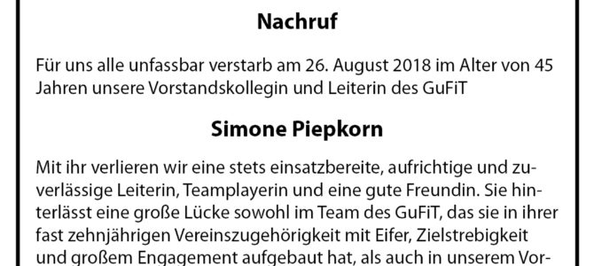 Nachruf Simone Piepkorn